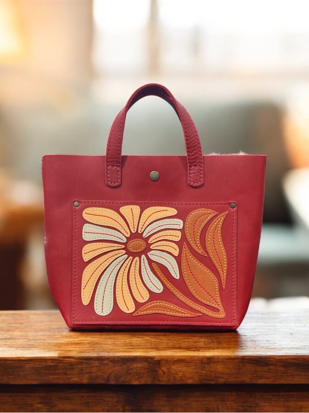 Portland Leather Goods Mini Crossbody Tote from their Wildflower limited ed.